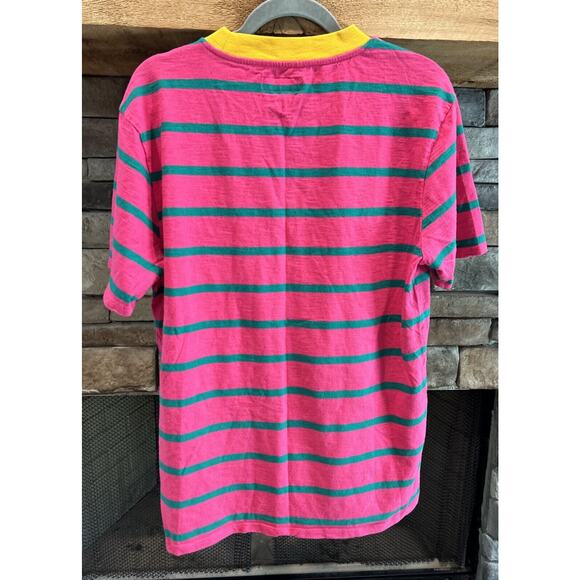 Men’s GUESS X J Balvin VIBRAS Pink Striped T Shirt Sz S *B3 - Picture 4 of 4